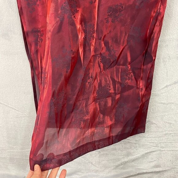 Vintage Harlow Nites Asian Brocade Maxi Dress Size 12 Sleeveless Evening Long - Picture 14 of 16